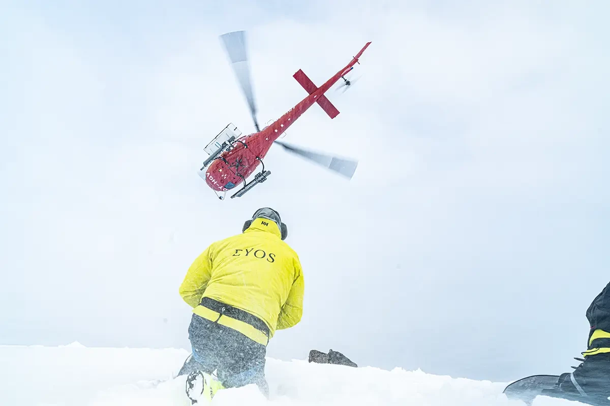 getting to helicopter on greenland