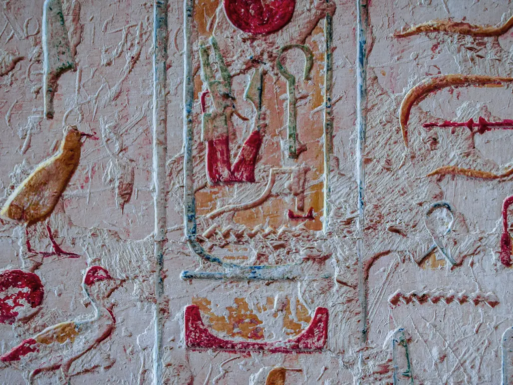 hieroglyphics in the ancient tomb