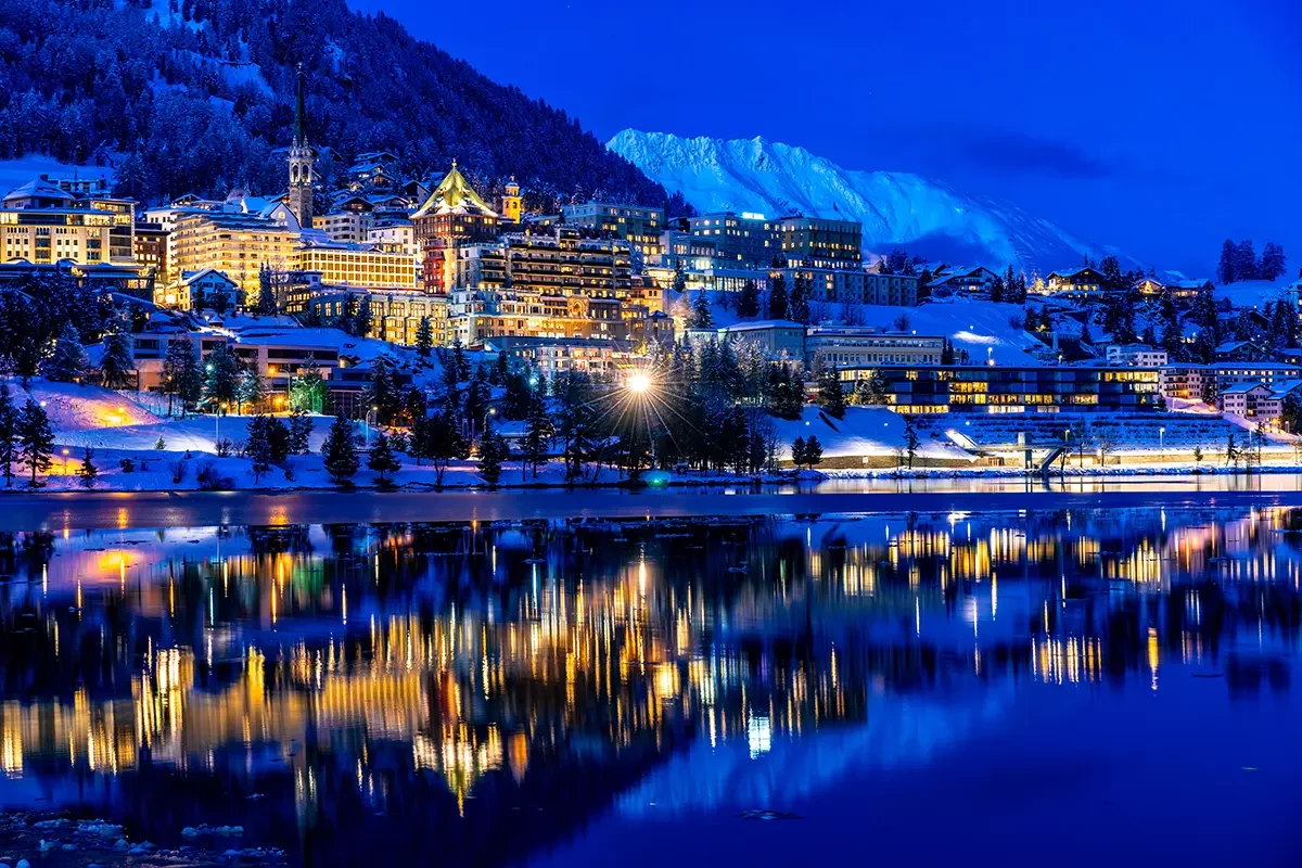 St Moritz at night