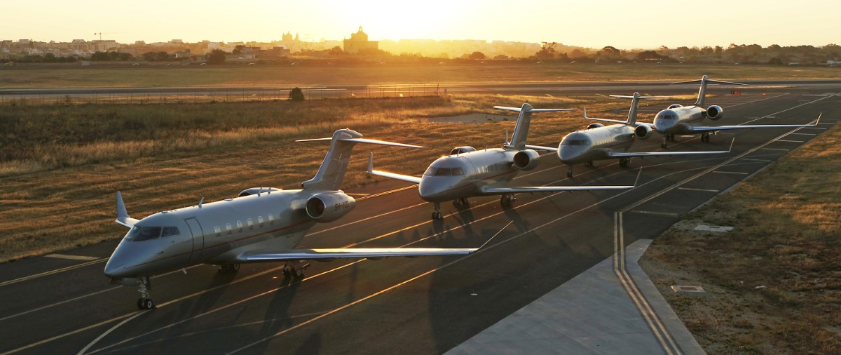 VistaJet on a runway